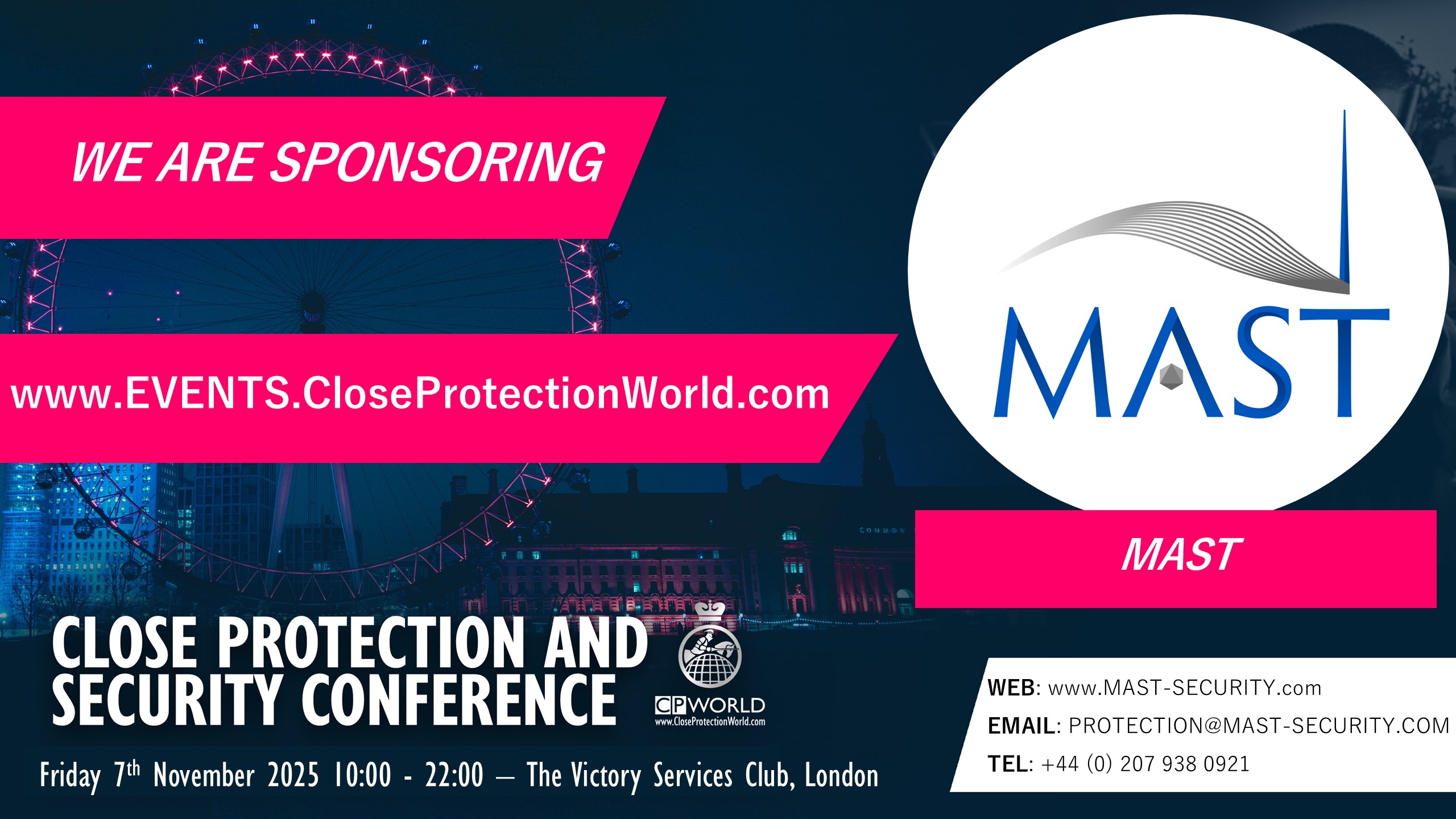 New Sponsor for the Close Protection Conference in London – MAST