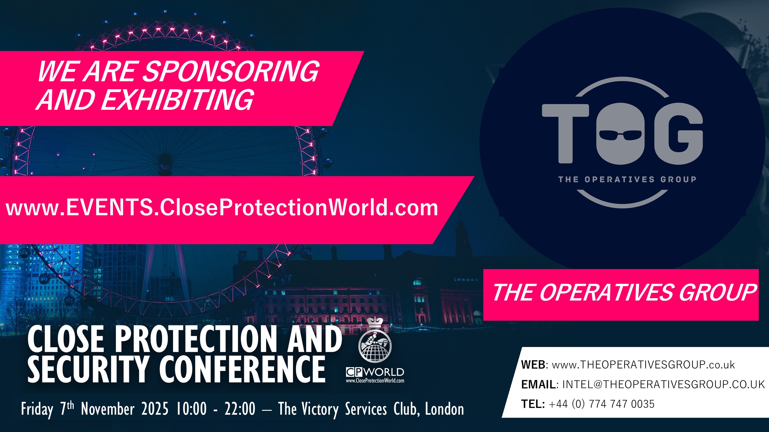 New Exhibitor and Sponsor for the Close Protection Conference in London – The Operatives Group