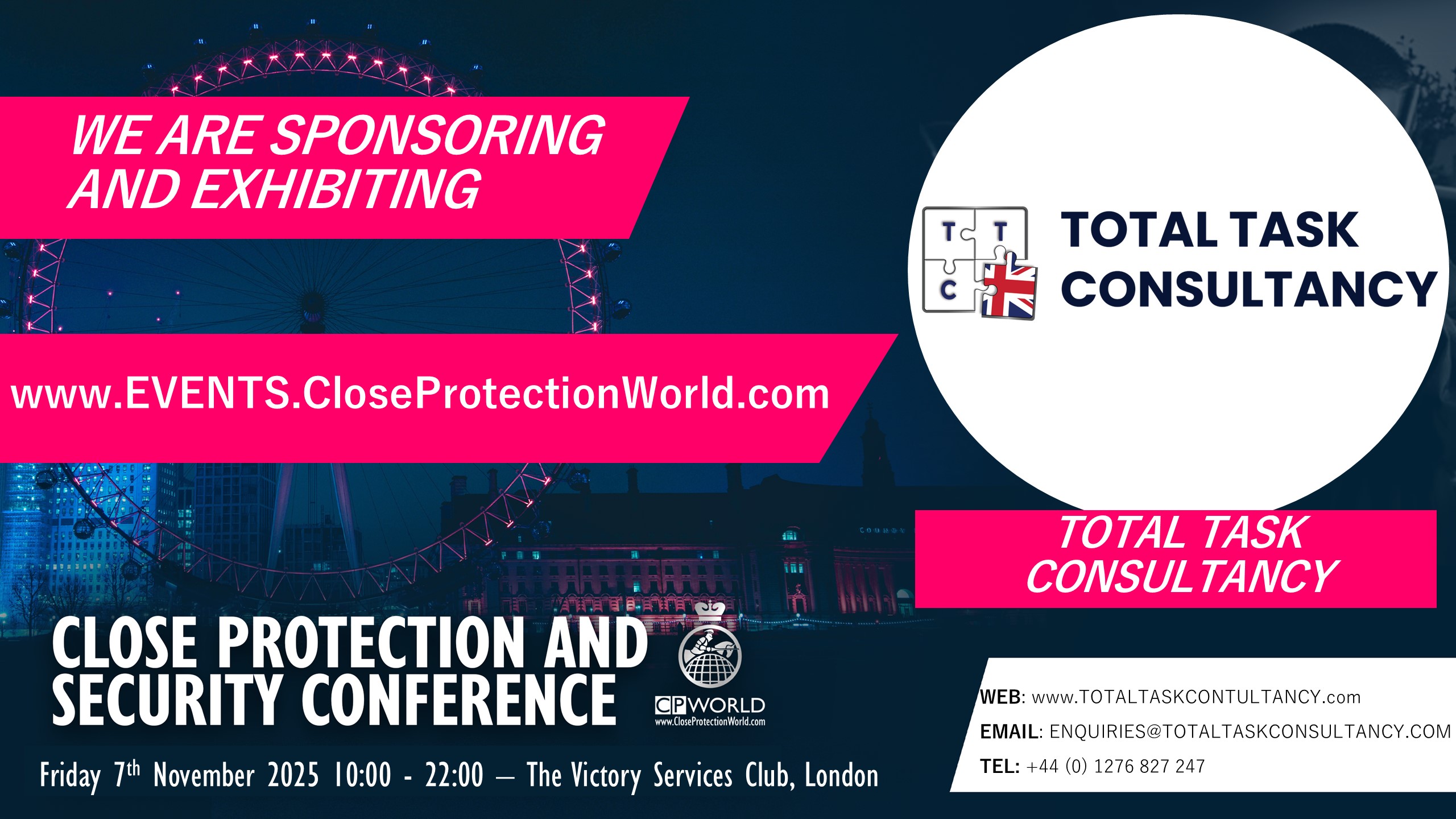 New Exhibitor and Sponsor for the Close Protection Conference in London – Total Task Consultancy