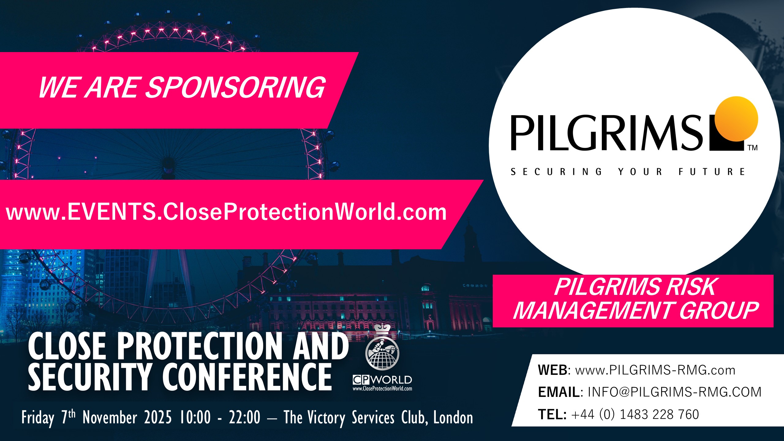 New Sponsor for the Close Protection Conference in London – Pilgrims Risk Management Group