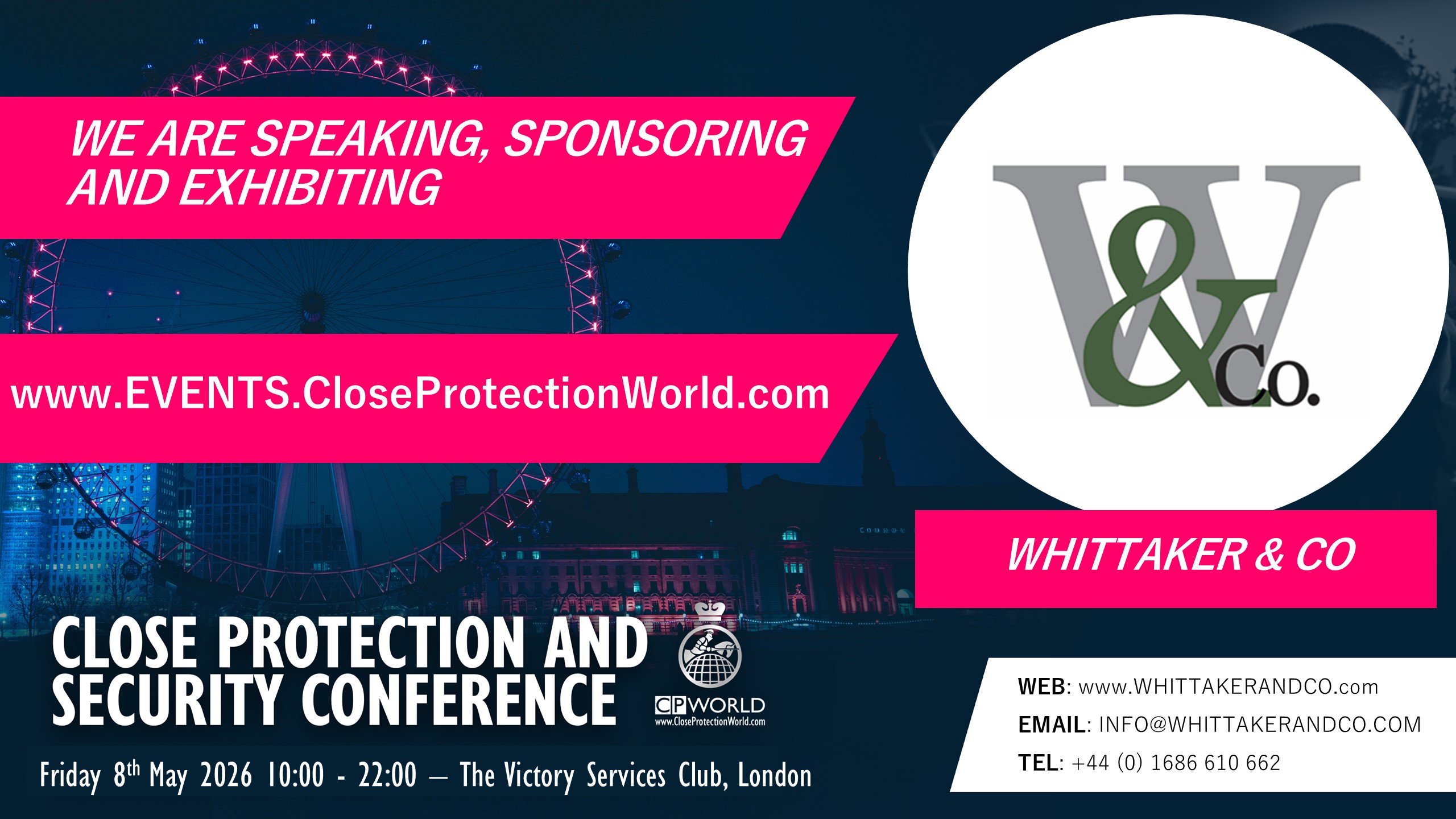 New Sponsor and Exhibitor for the Close Protection Conference in London – Whittaker & Co