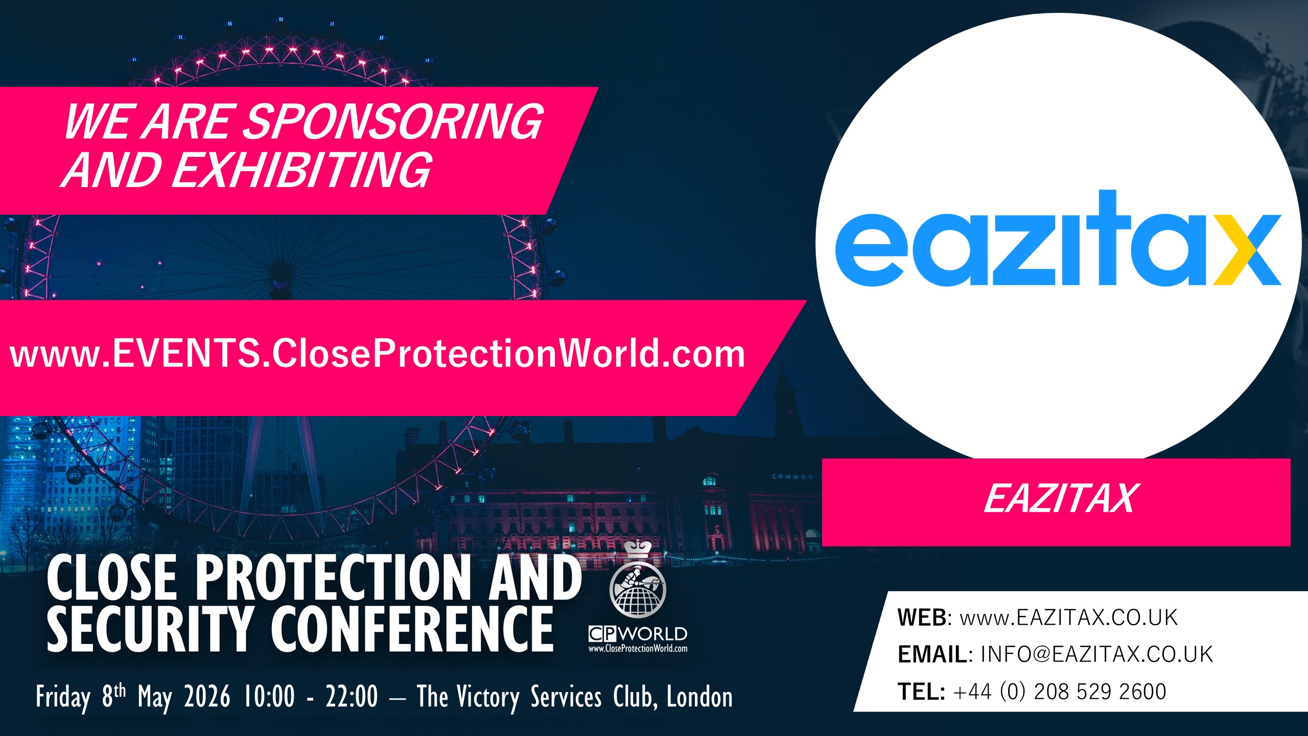 New Sponsor and Exhibitor for the Close Protection Conference in London – Eazitax