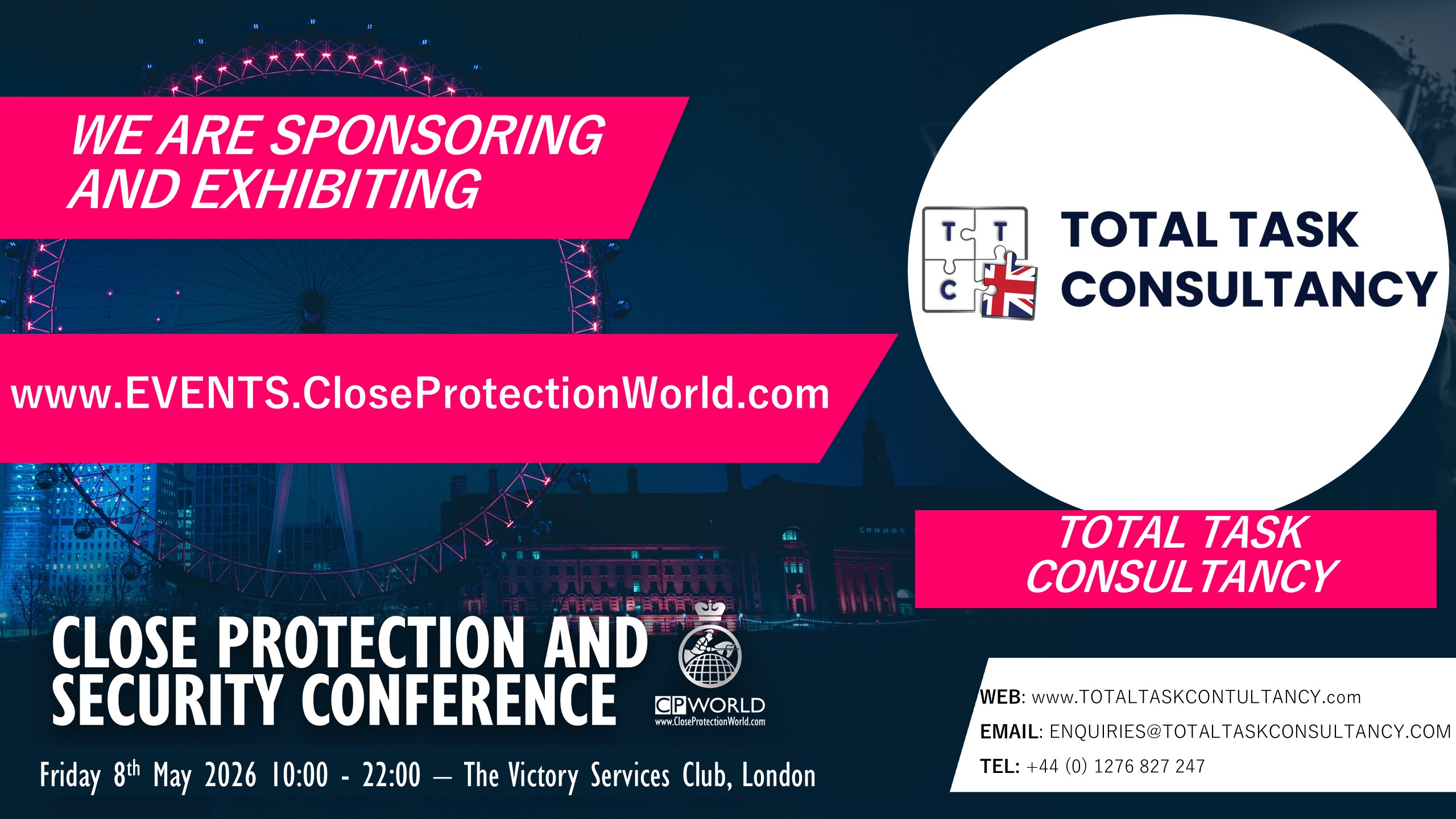 New Sponsor and Exhibitor for the Close Protection Conference in London – Total Task Consultancy