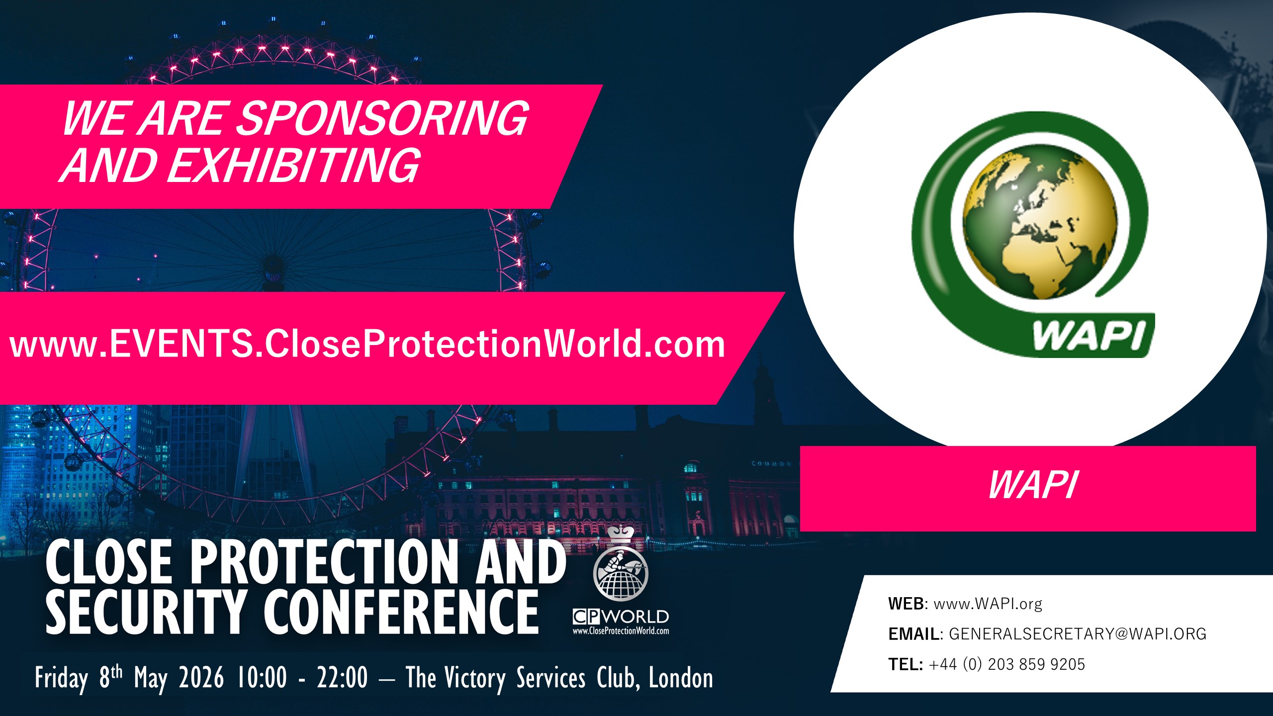 New Sponsor and Exhibitor for the Close Protection Conference in London – WAPI